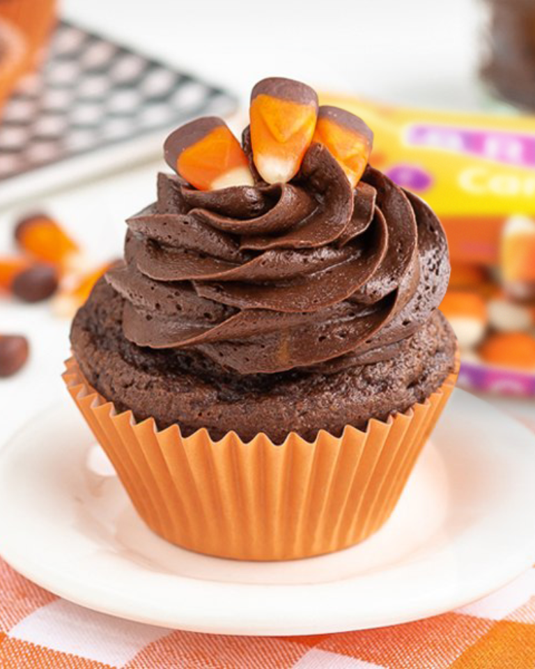 Harvest candy corn mocha chocolate cupcakes recipe brach s candy